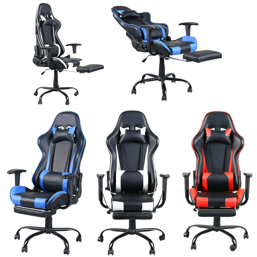 High Back Racing Style Gaming Chair Reclining Office Executive Task Computer New