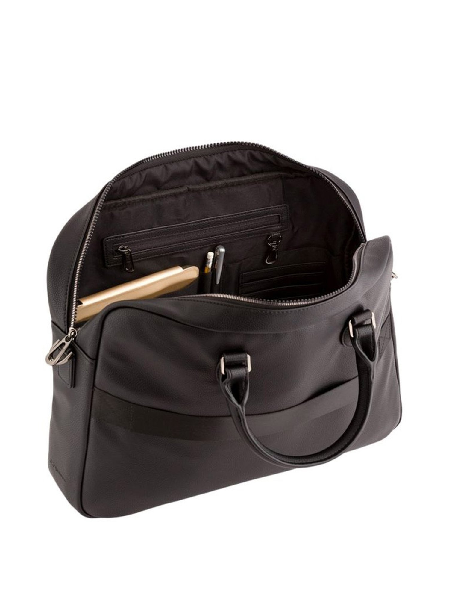 Carpisa Capable Pro Black Faux Leather Solid Laptop Messenger Bag