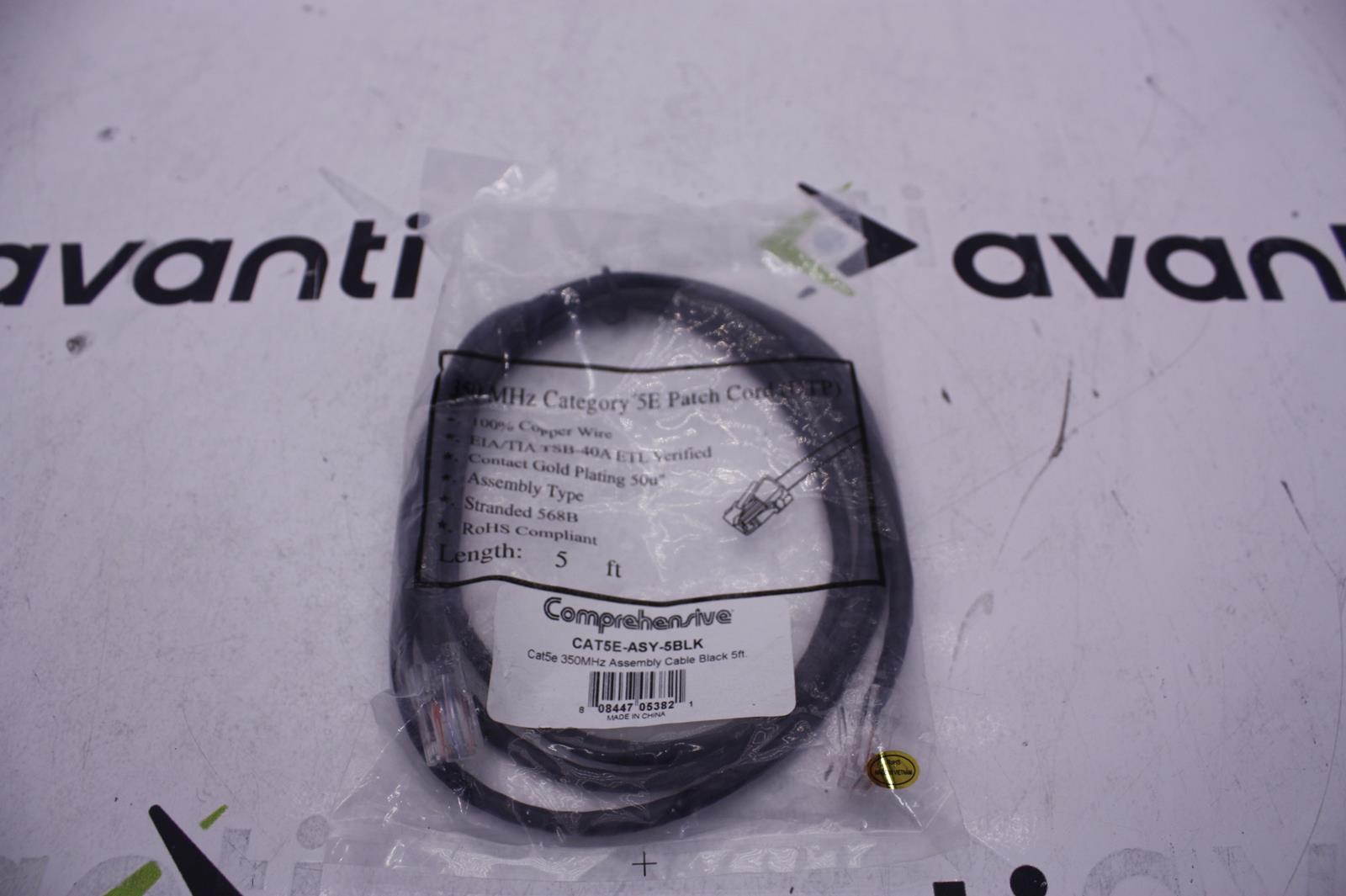 COMPREHENSIVE CATE-ASY-5BLK cat5e 350mhz assembly cable black 5ft.