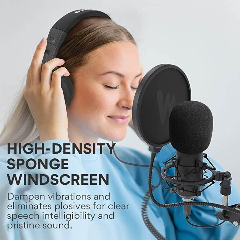 USB Microphone 25mm Large Diaphragm  AUPM430 Condenser PC Cardioid Mic with Professional Sound Chipset for StudioHome Recording Podcast Gaming Streaming YouTube Chatting