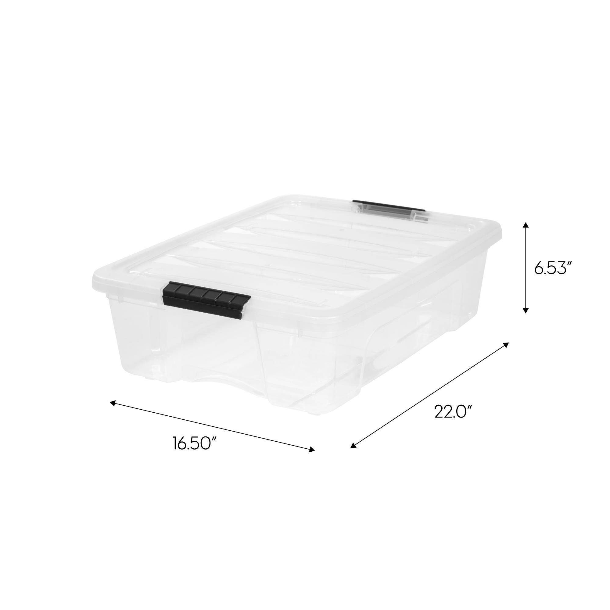 IRIS 26 Quart Stack & Pull Box, Clear, Pack of 6