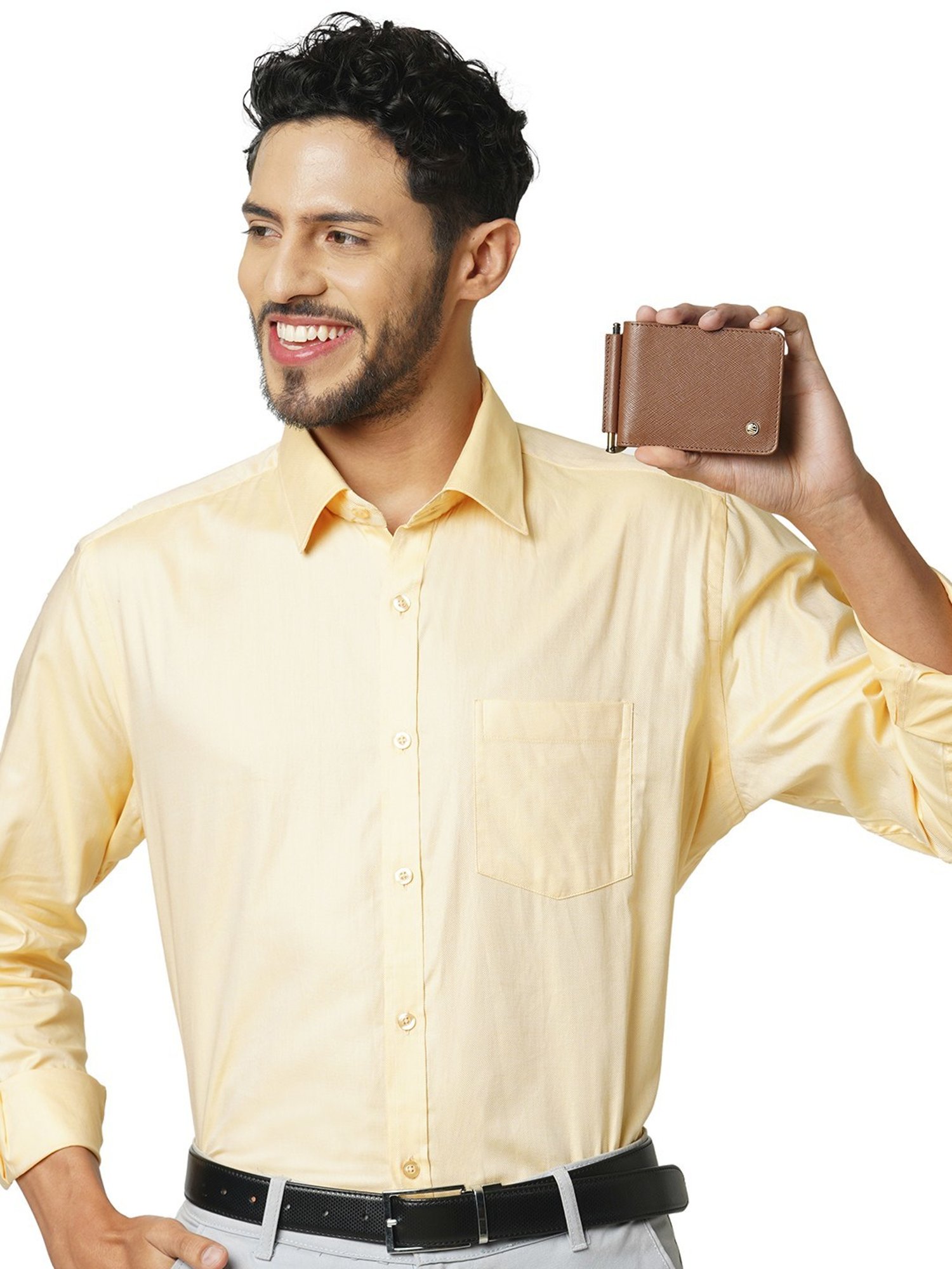 PERQUISITE Brown Casual Leather Bi-Fold Wallet for men