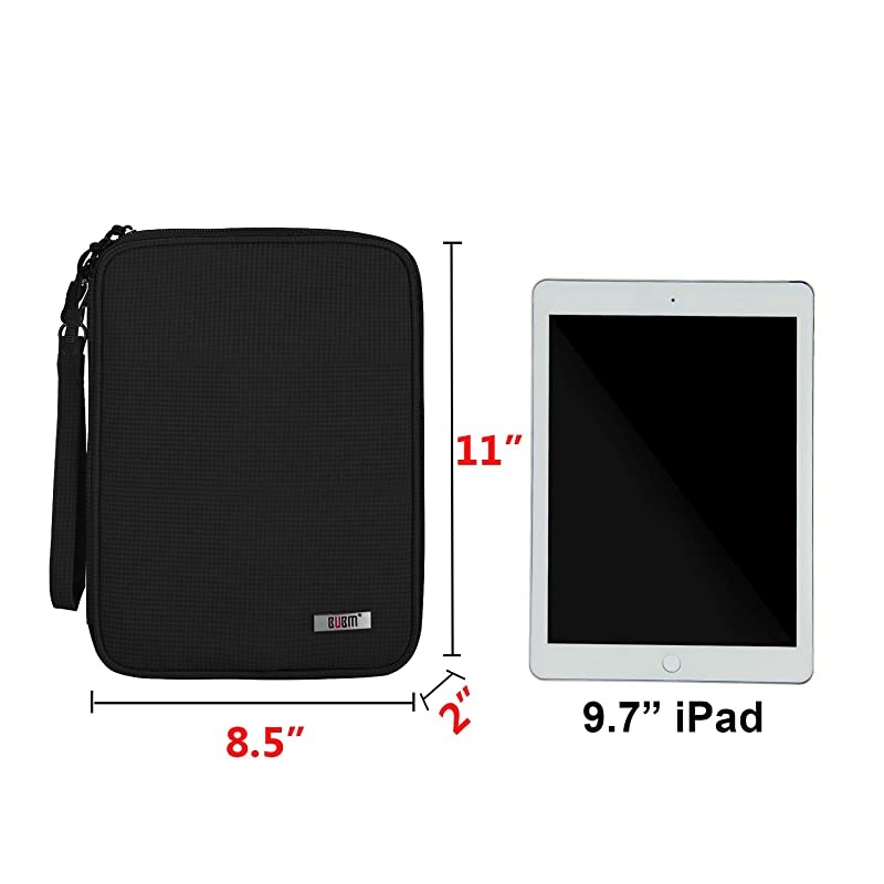 Electronic Organizer Travel Cable Organizer Cord Bag for Earphone USB Flash Drive Memory Card and More Compatible with Up to 97 iPad or Tablet XLarge Black