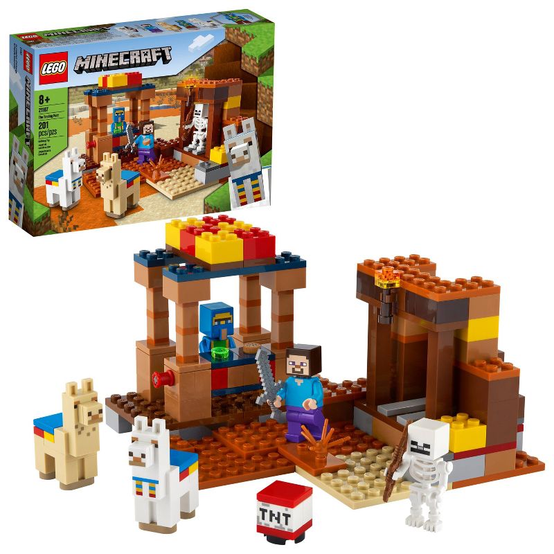 LEGO Minecraft The Trading Post; Includes Minecraft's Steve and Skeleton Toys 21167
