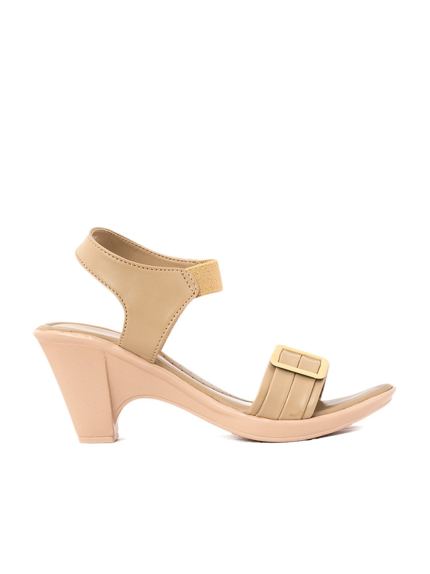 Khadim Women's Beige Ankle Strap Sandals