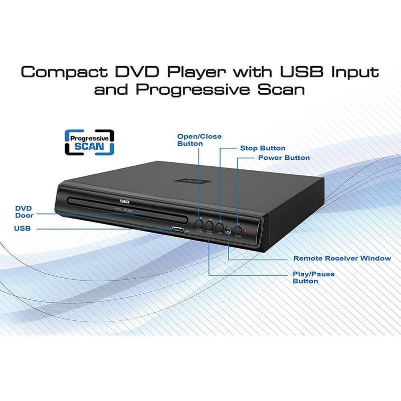 Naxa ND-856 Compact DVD Player with USB Input