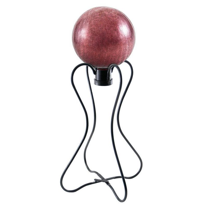 21.5" Iron Daffodil Gazing Globe Ball Stand Black Powder Coat Finish - ACHLA Designs