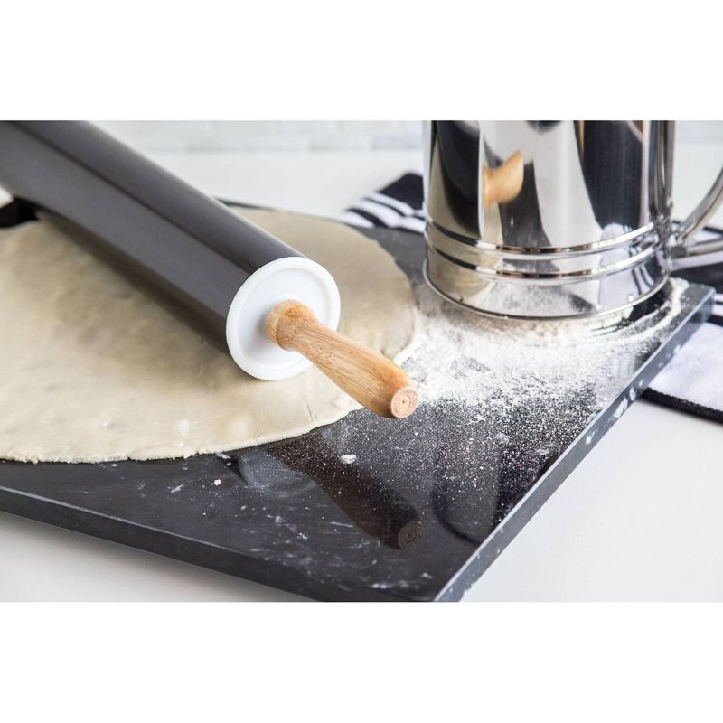 16" x 12" Marble Pastry Board Black - Fox Run