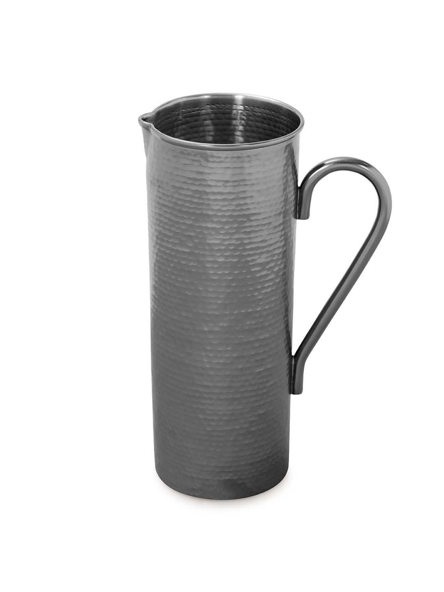 Pure Home and Living Grey Stainless Steel Matt Finish Hammered Pitcher (1.5 L)