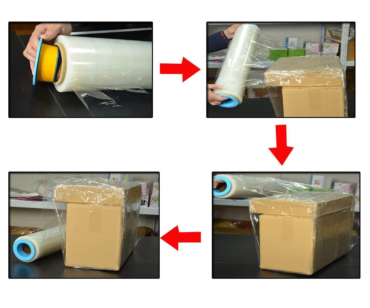 Elfjoy 1 Pair Blue Color Stretch Hand Saver Wrap Dispensers Fits Any 3" Wrap Film Core (Blue)