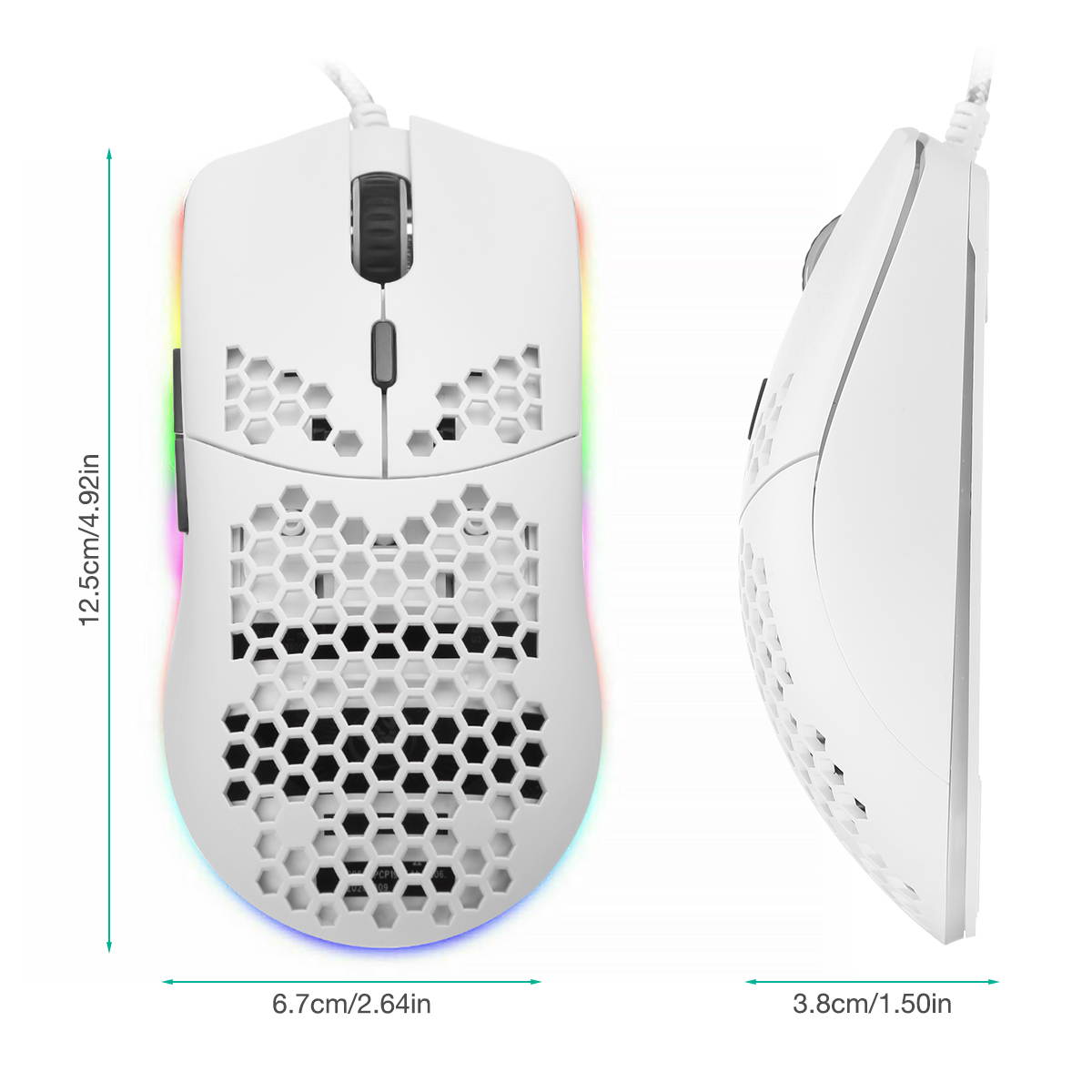 6 Button Wired Gaming Mouse 6400 DPI LED Backlit USB Optical Mechanical Game Mice for PC Laptop Black