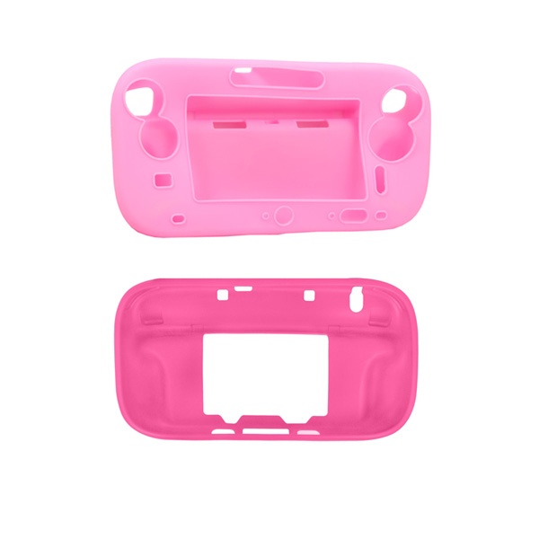 Silicone Soft Gel Protective Case Cover For Nintendo Wii U Gamepad Pink