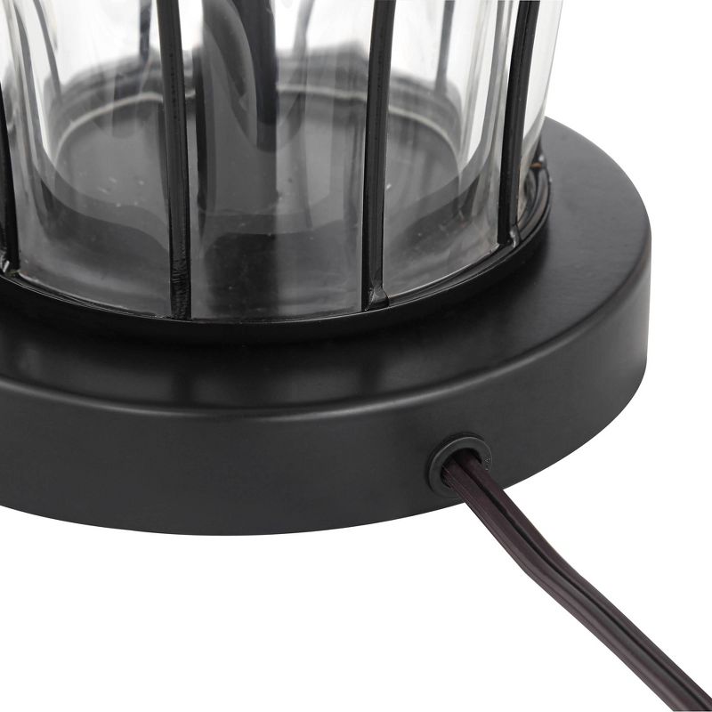 360 Lighting Hudson Blown Glass Gourd Black Shade Table Lamps Set of 2