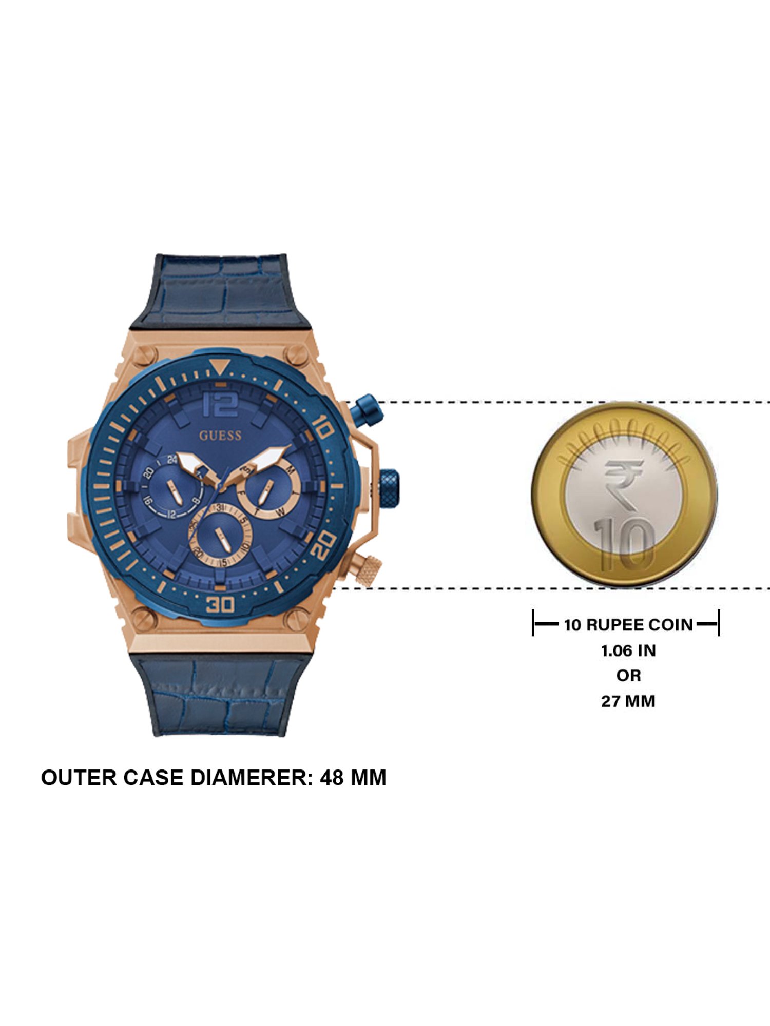 GUESS VENTURE Men Round Rose Gold Tone Dial Analog Watch - GW0326G1