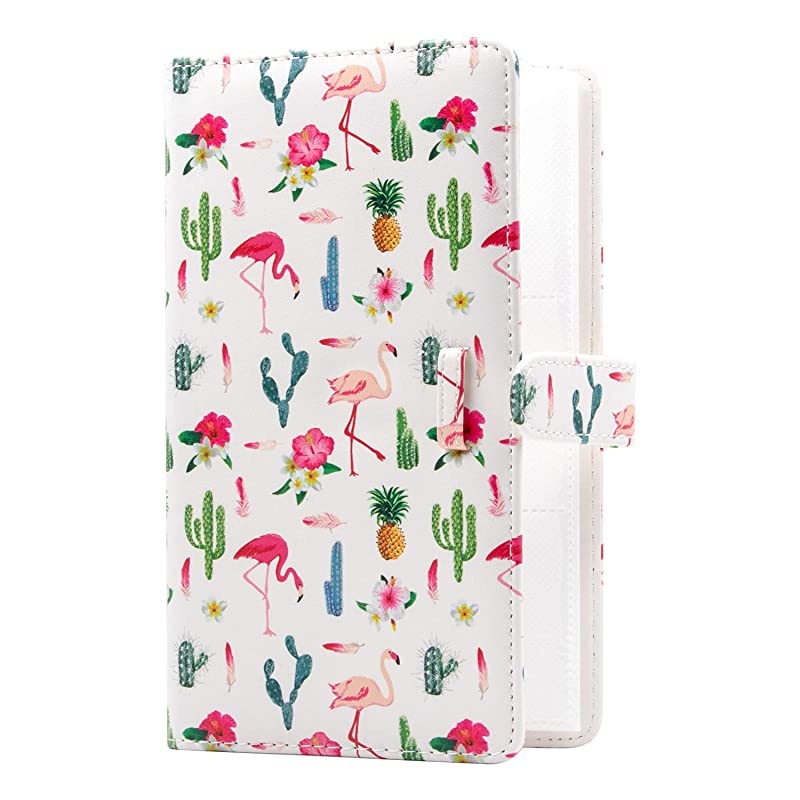 96 Pockets Mini Photo Album for Fujifilm Instax Mini Camera, Polaroid Snap, Z2300, SocialMatic Instant Cameras & Zip Instant Printer (96 Pockets, White Flamingo)