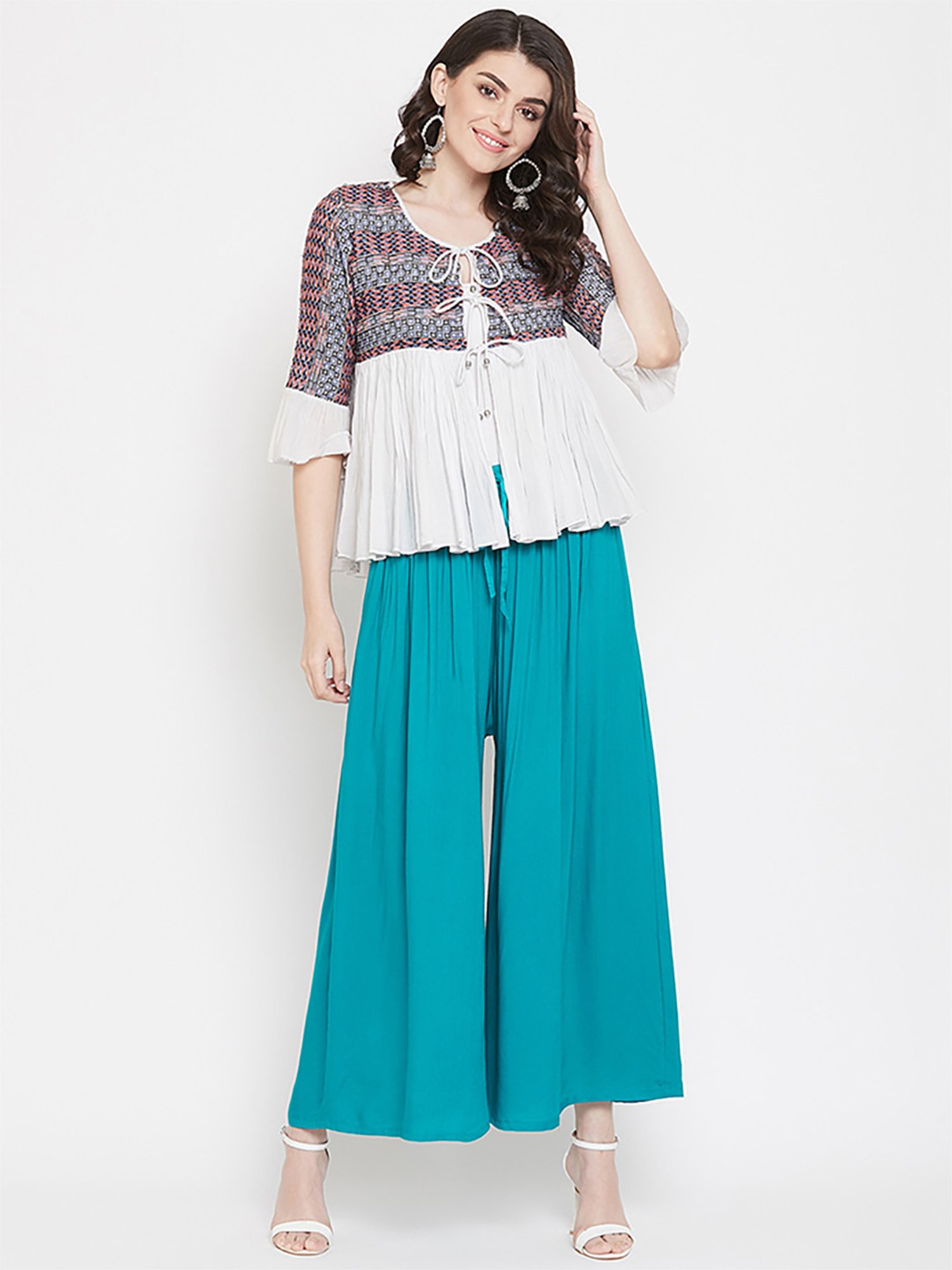 Castle Blue Regular Fit Palazzos