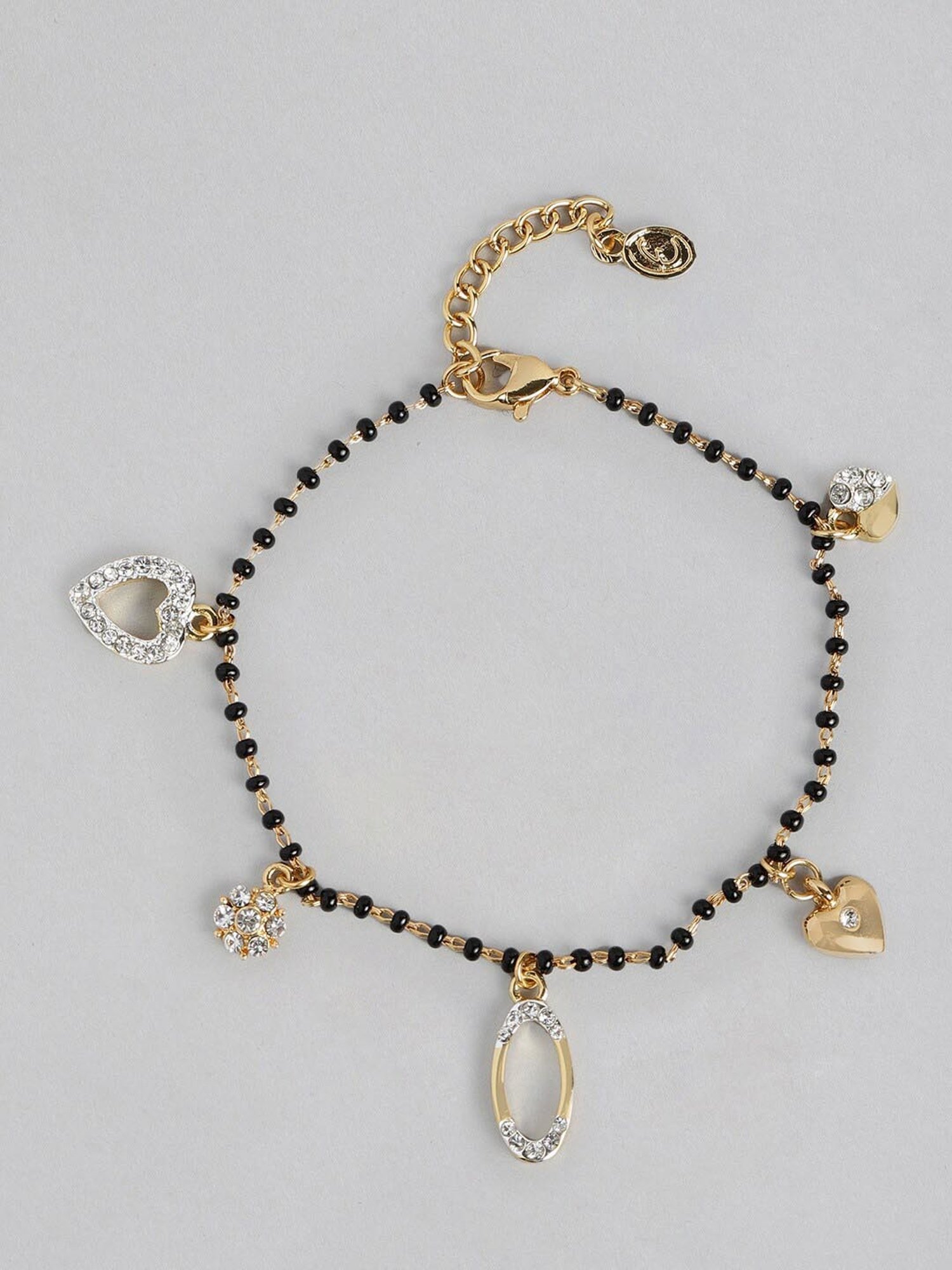 Estele Gold-Plated Charms Mangalsutra Bracelet for Women