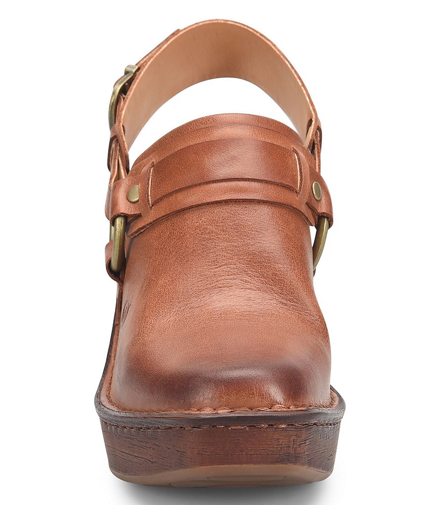 Born Hudson Leather Sling Strap Harness Clogs