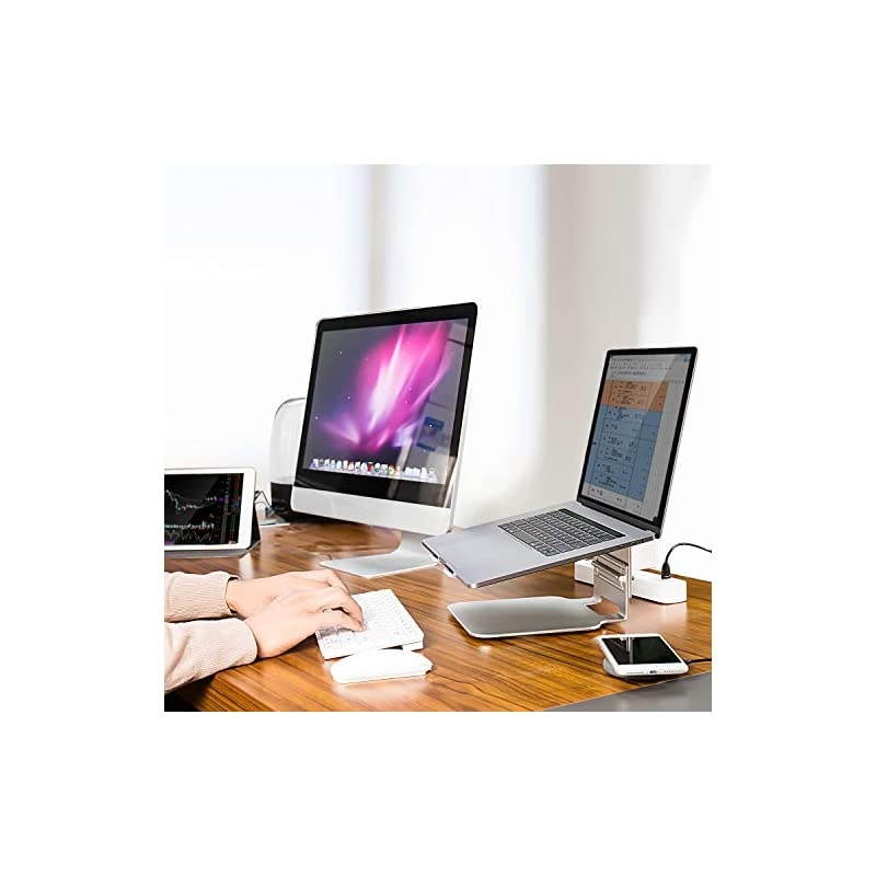 Adjustable Laptop Stand,Aluminum Laptop Stand for Desk,Super Stable Laptop Riser Compatible with MacBook, Air, Pro All Laptops
