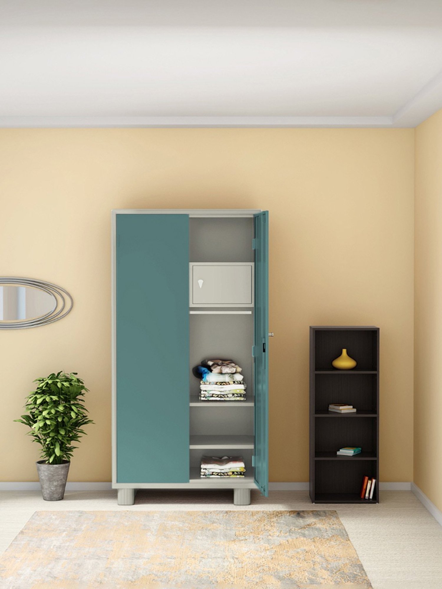 Godrej Interio Storwel  M2 2-Door Steel Almirah, Spring Blue (1-Year Warranty, 1 Locker)