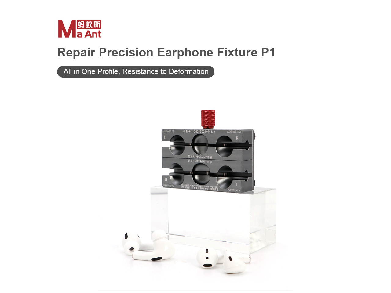 MaAnt P1 Rotating Headphone Repair Open Cover Fixture for Airpods/Airpods2G/Airpods Pro Headset Wireless Headphone Cover Separating Open Repair