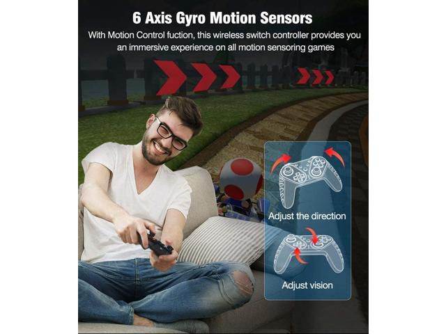 Wireless Controller for Switch/Switch Lite, Extra Controller for Pro Controller, BEBONCOOL Q44A-BBC-US No Amibo Pro Controller, Wireless Switch Remote with Turbo, Motion,Vibration Functions
