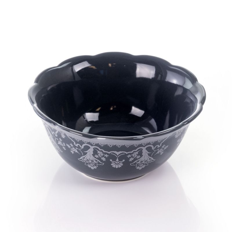 Gibson Elite Medallion 4 Piece Stoneware Scalloped Cereal Bowl Set