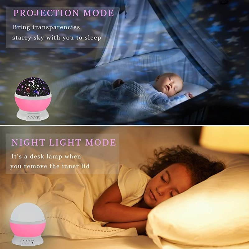 Night Light for Girls Rotating Star Nightlights Projector Party Favor Bedroom Decoration Stars Galaxy Nursery Lamp for Little Kids Toys for 312 Year Old Girl Boys Christmas Xmas Gifts Pink