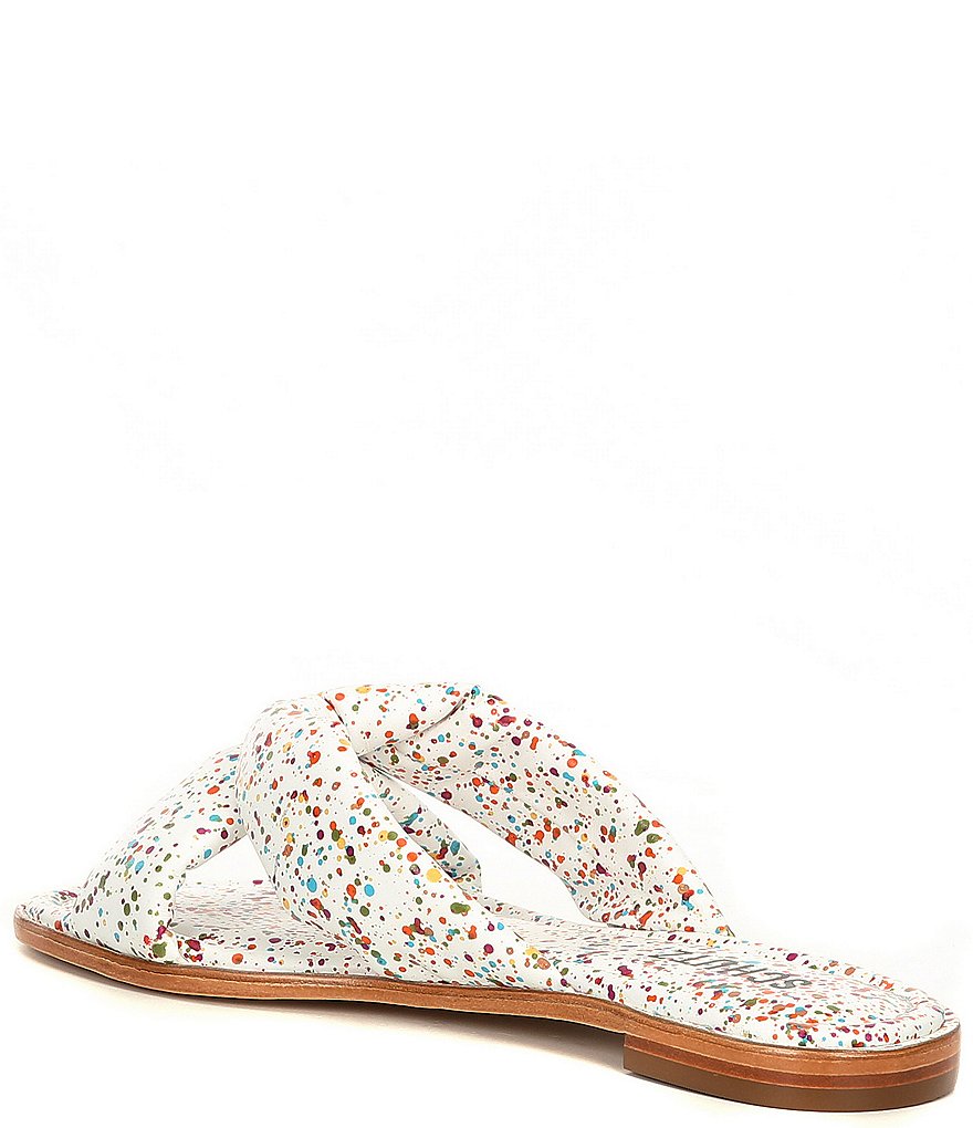 Schutz Fairy Splatter Print Leather Sandals