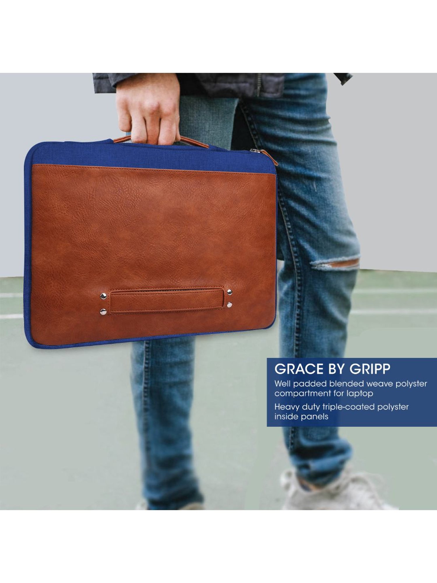 Gripp Grace Drop Proof Laptop Sleeve For 13-13.3 Inch Macbook Air (Blue)