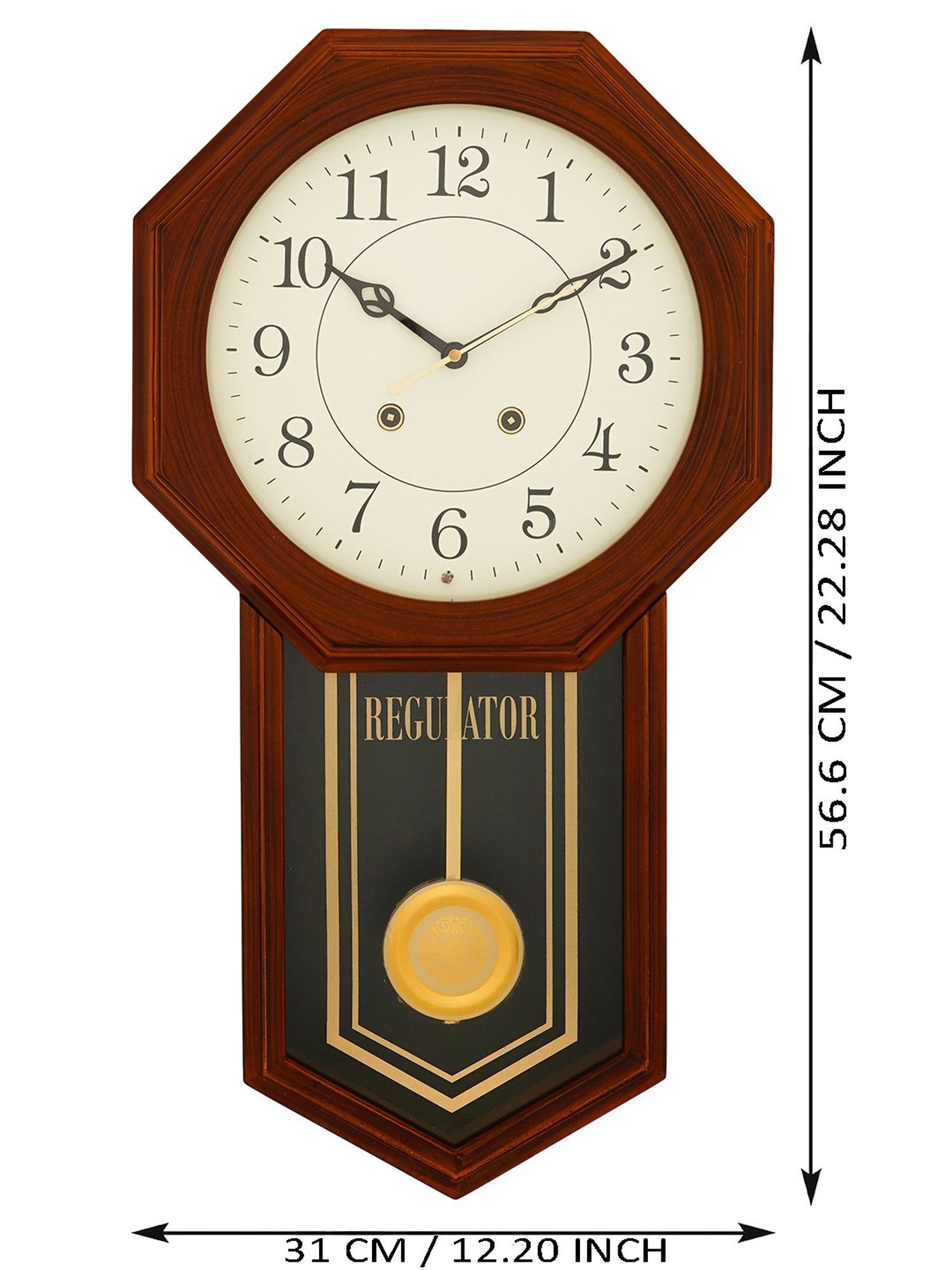 CHRONIKLE Vertical Brown Wood Wall Clock
