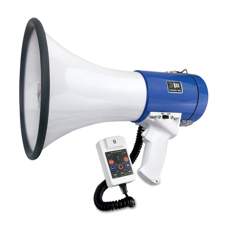 Nippon America Rechargeable Megaphone Speaker w/ Built In Siren, 50 Watts (4 Pack)