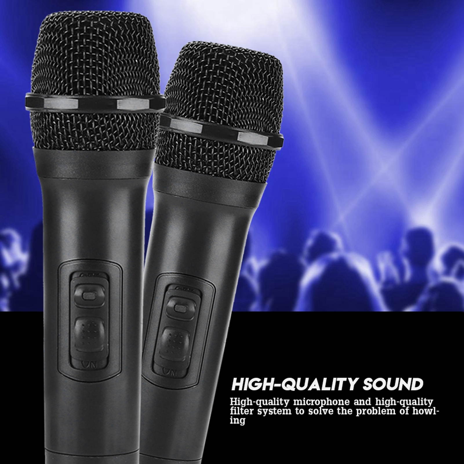 Universal VHF Wireless Handheld Microphone with Receiver/Antenna for Karaoke/Business Meeting