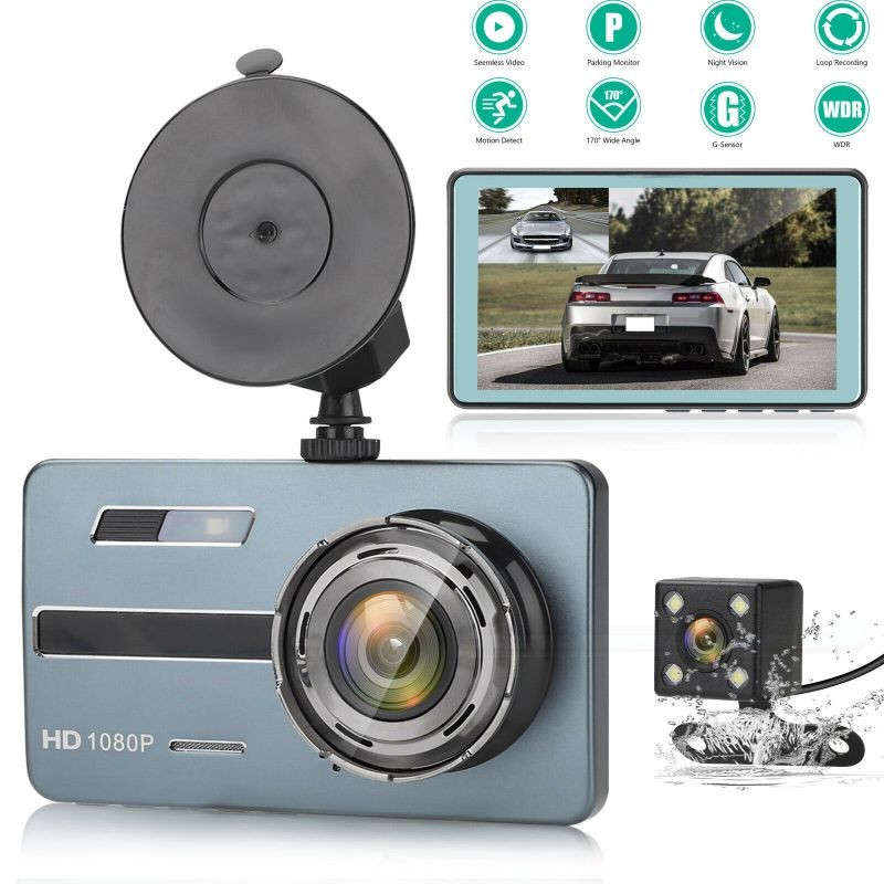 4.5" Dual Lens Front  Rear Camera Car DVR Dash Cam Video Recorder Night Vision