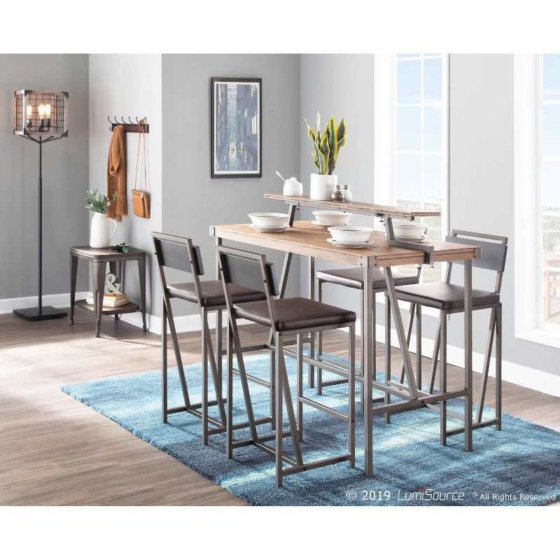 Orleans Industrial Floor Lamp with Metal and Wooden Wire Crate Shade Black (Includes LED Light Bulb) - LumiSource