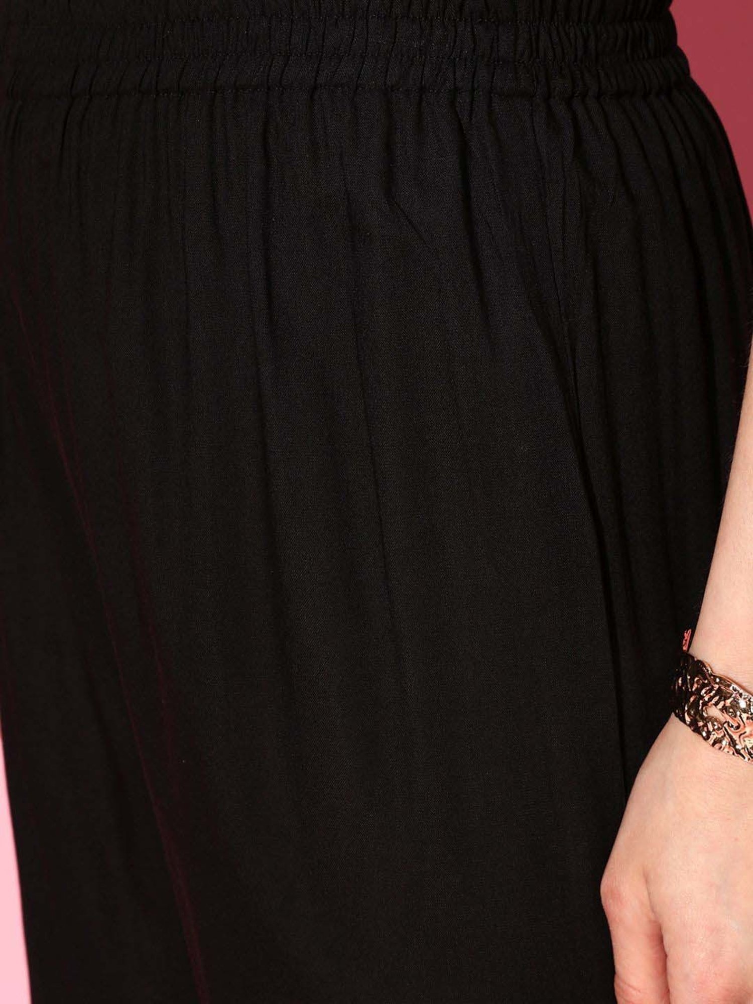 Inweave Black Embellished Kurta & Sharara Set With Dupatta