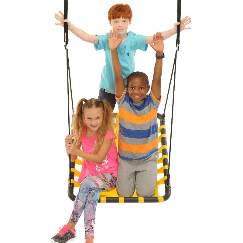 Swinging Monkey Giant 40 Inch Long x 30 Inch Wide 400 Pound Weight Capacity Square Mat Platform Outdoor Play Swing, Yellow