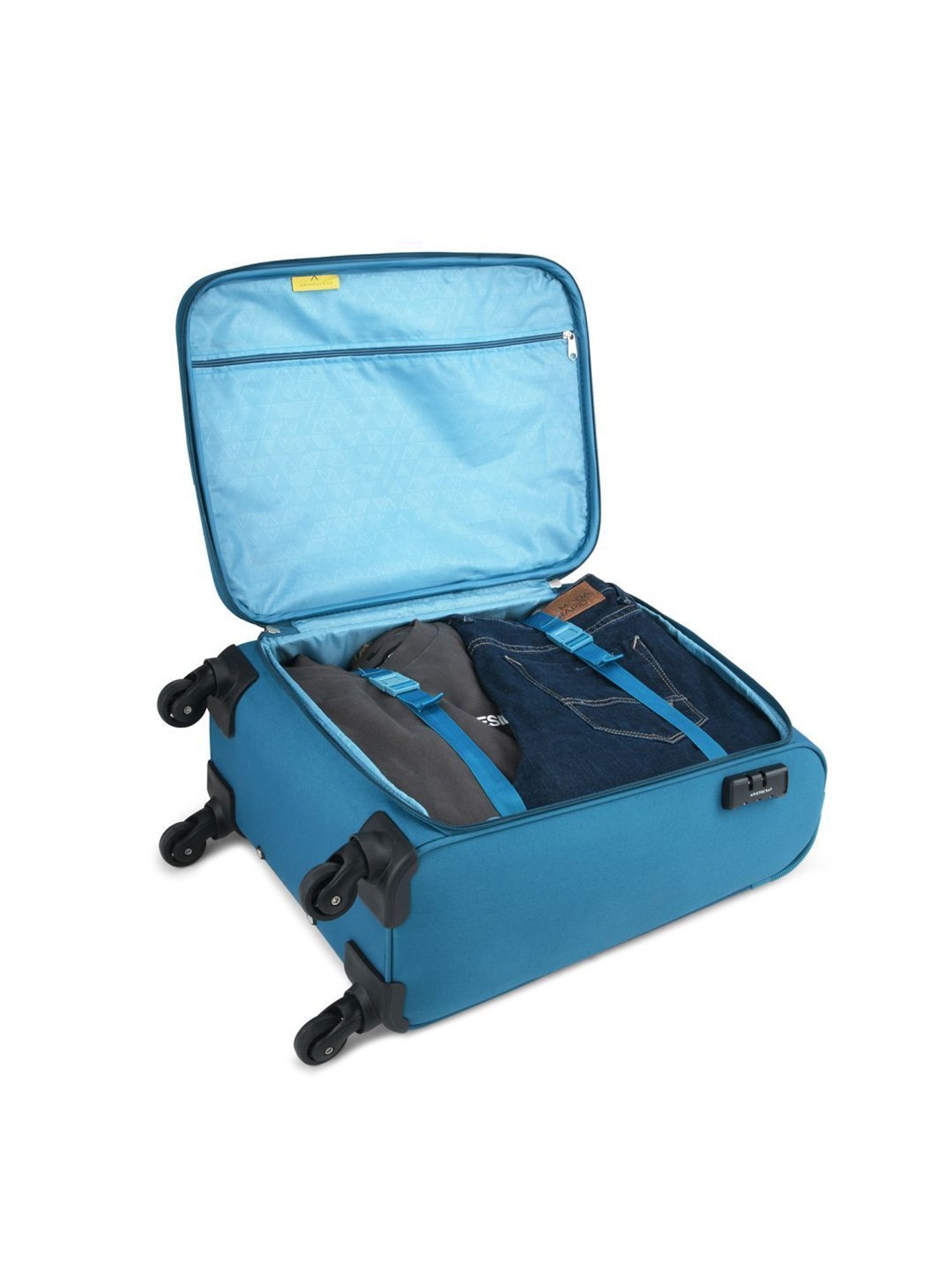 Aristocrat Dasher Blue Solid Soft Cabin Trolley Bag - 25 cm
