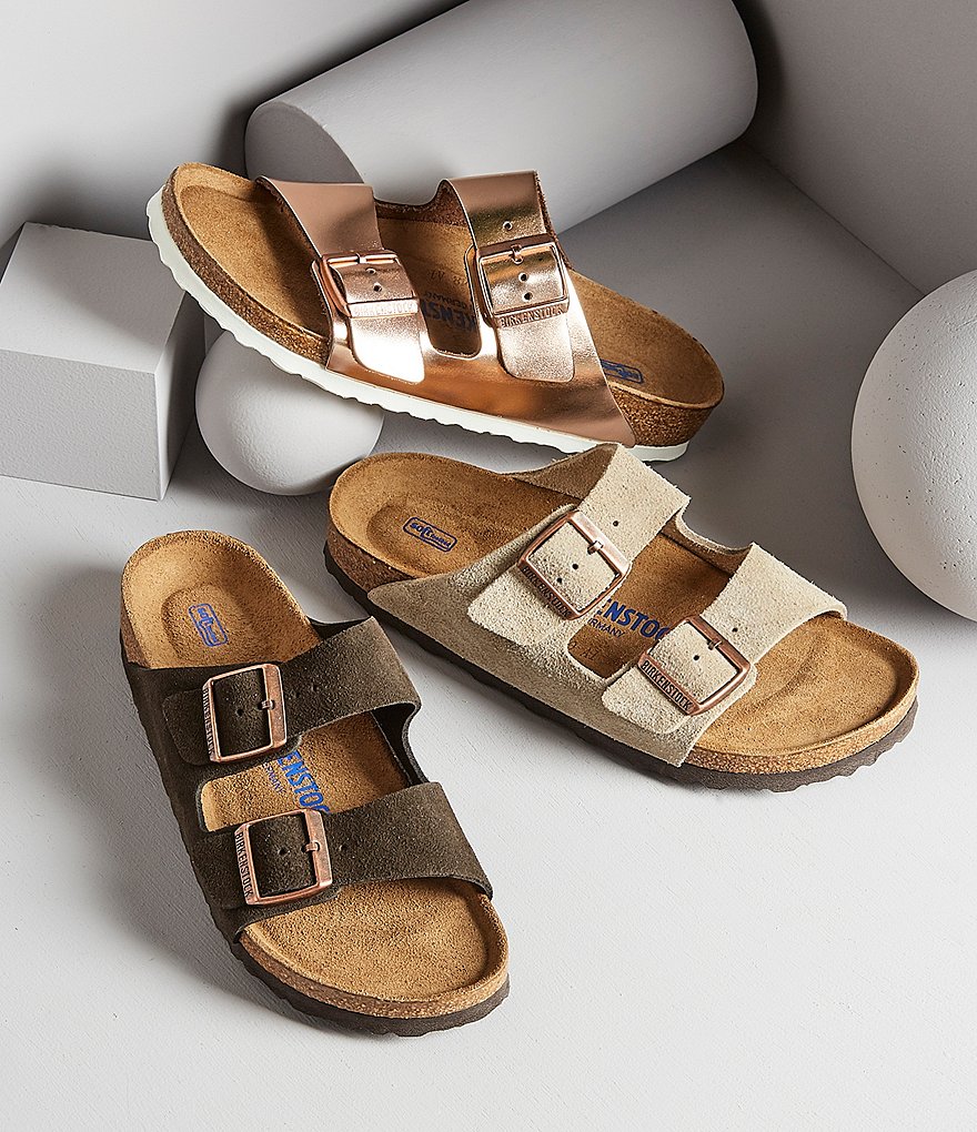 Birkenstock Women's Arizona Suede Dual Adjustable Buckle Strap Sandals