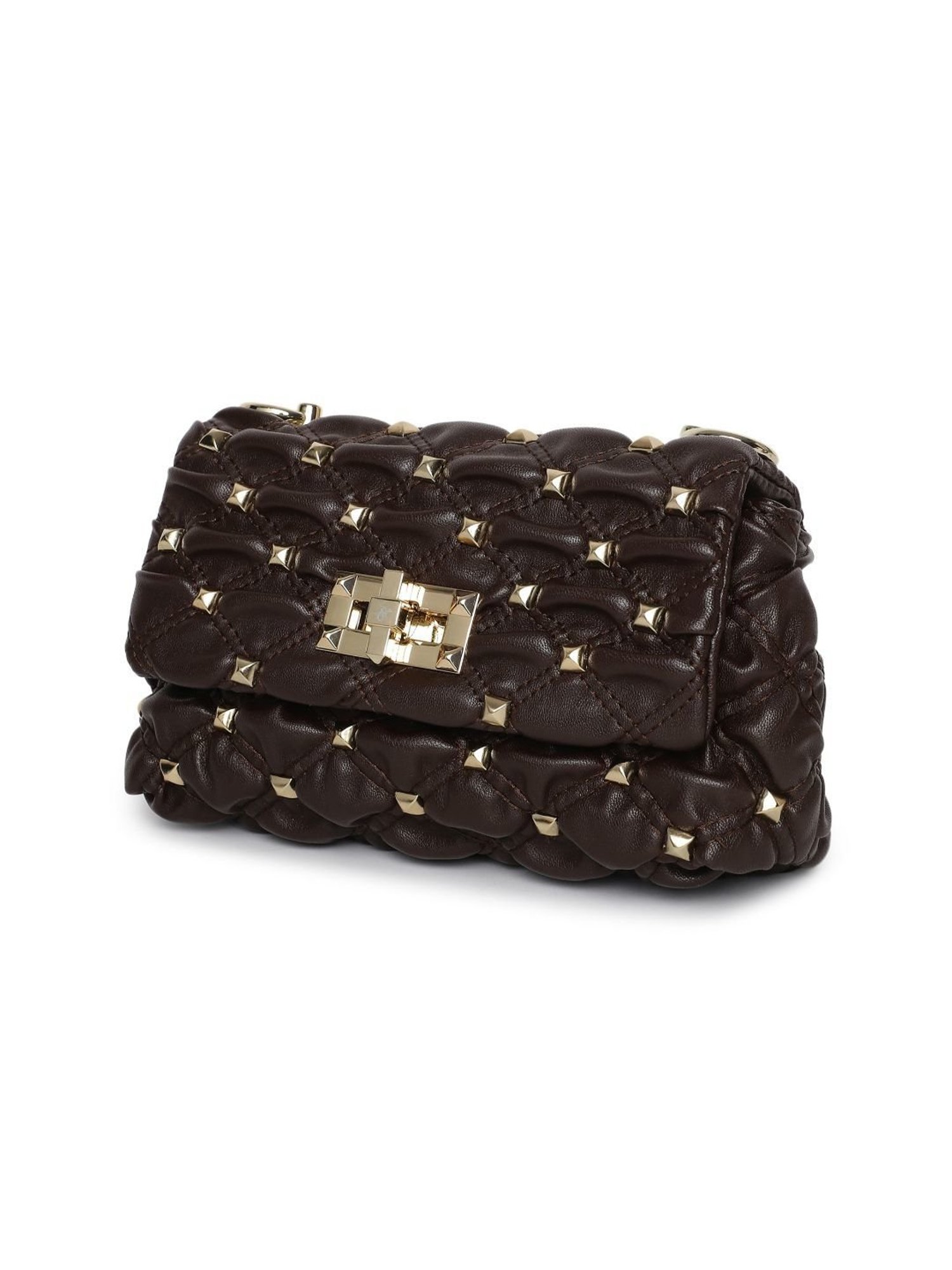 Beverly Hills Polo Club Brown Studded Medium Cross Body Bag