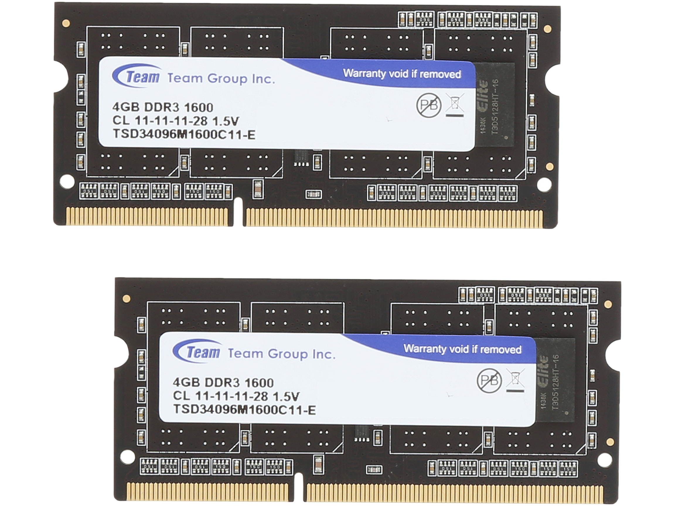 Team 8GB (2 x 4GB) 204-Pin DDR3 SO-DIMM DDR3 1600 Laptop Memory Model TSD38192M1600C11DC-E
