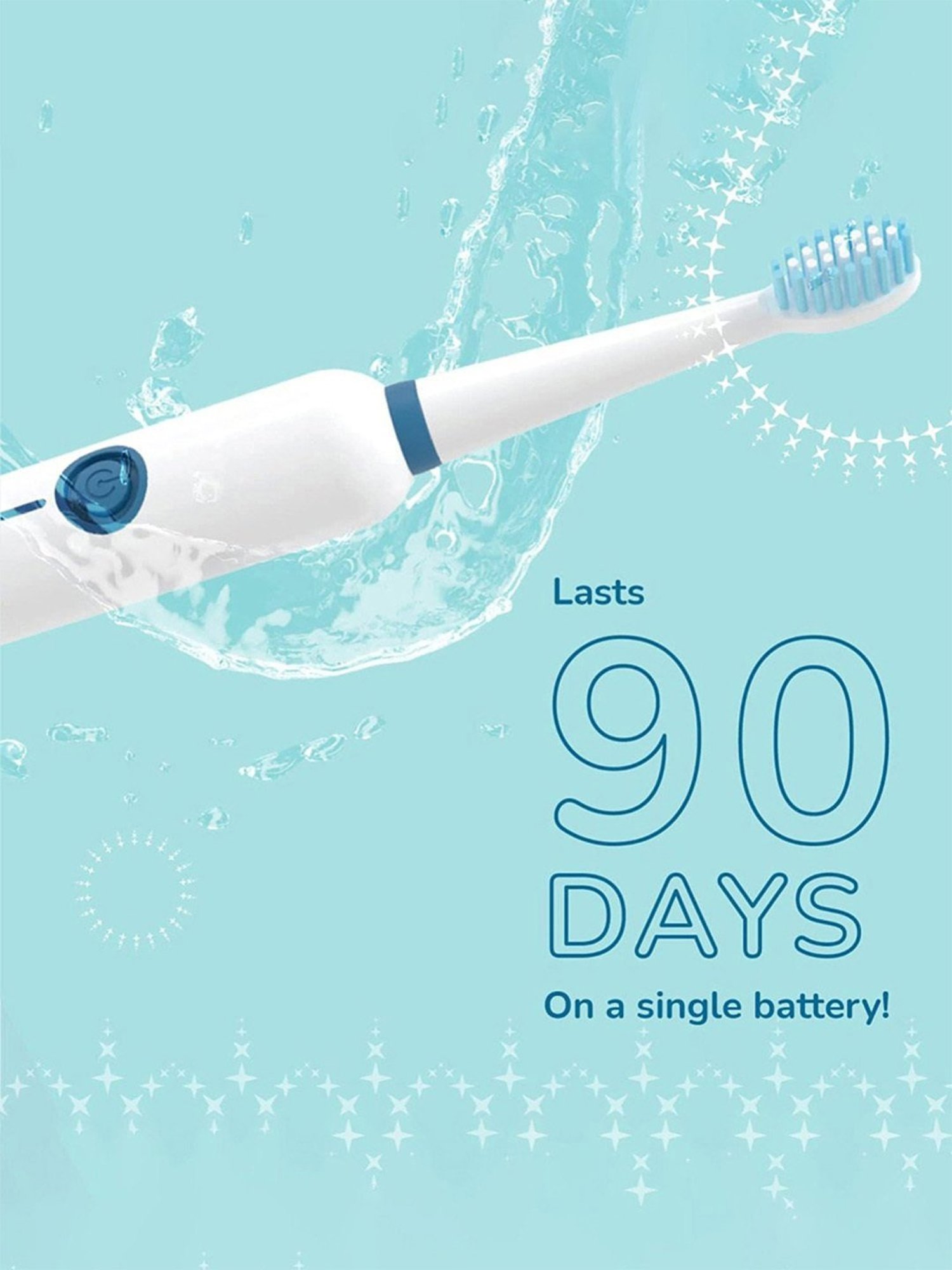 Caresmith SPARK One Electric Battery Toothbrush for Adult, 30000 Strokes per Minute (White)