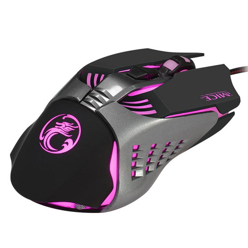 IMICE Professional Game Wired Mouse 3200DPI Optical Macro Programmable 7 Buttons Gaming Mouse Gamer LED Backlight Breath Computer Mice
