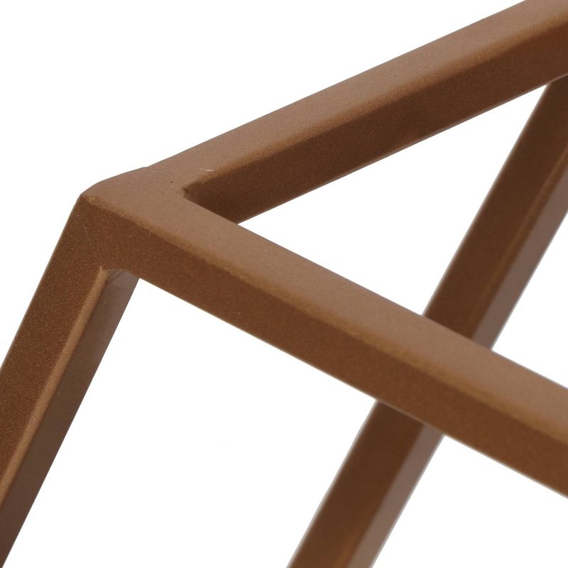 17" Lepley Modern Glam Handcrafted Glass 2 Shelf Hexagonal Decorative Shelf Antique Gold - Christopher Knight Home