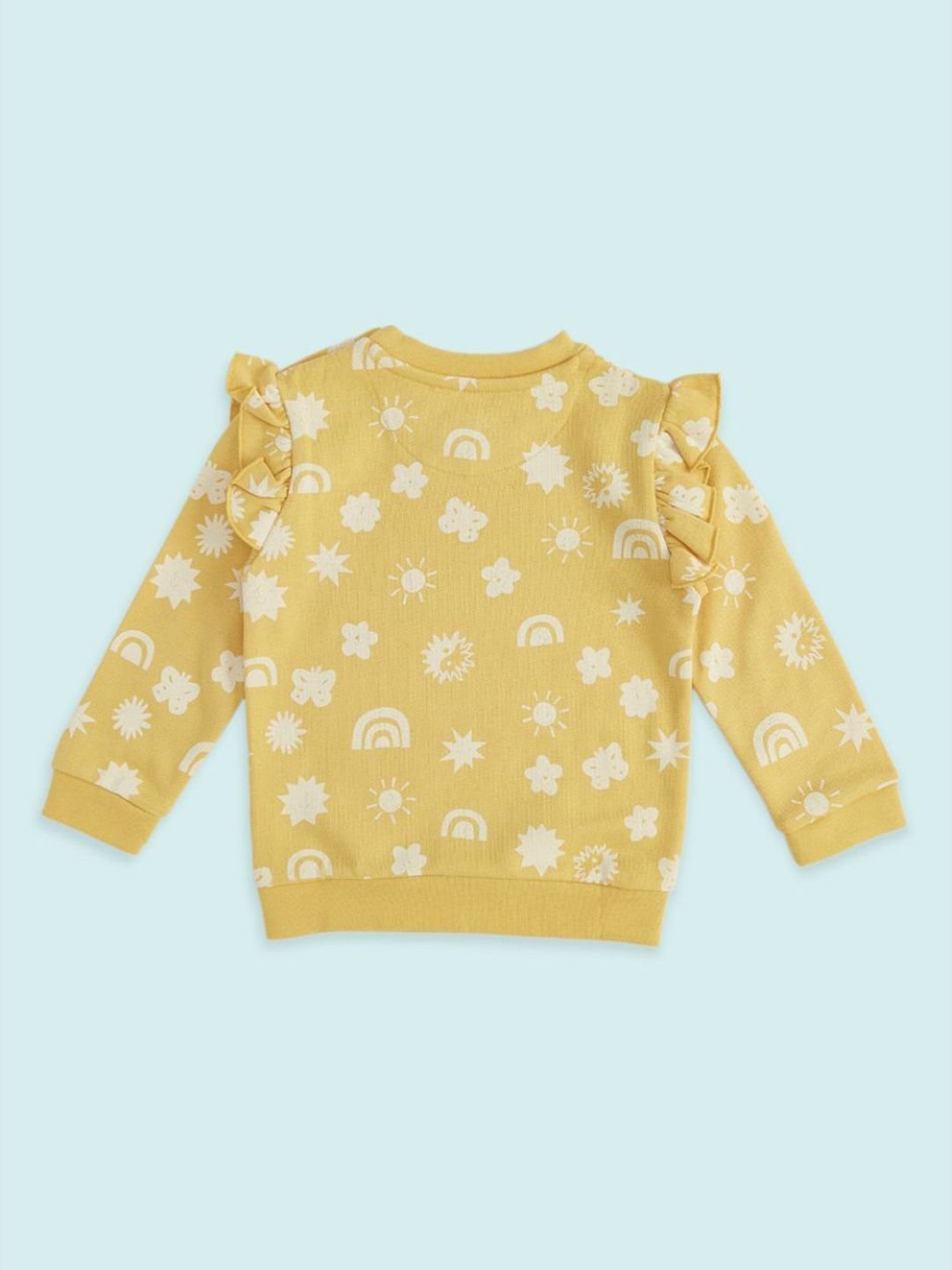 Pantaloons Baby Mustard Cotton Printed Full Sleeves Sweatshirt