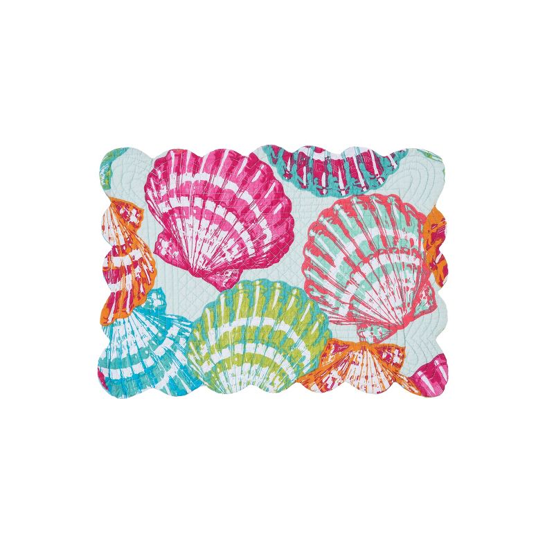 C&F Home Merritt Island Coastal Sea Life Cotton Quilted Rectangular Reversible Placemat Set of 6
