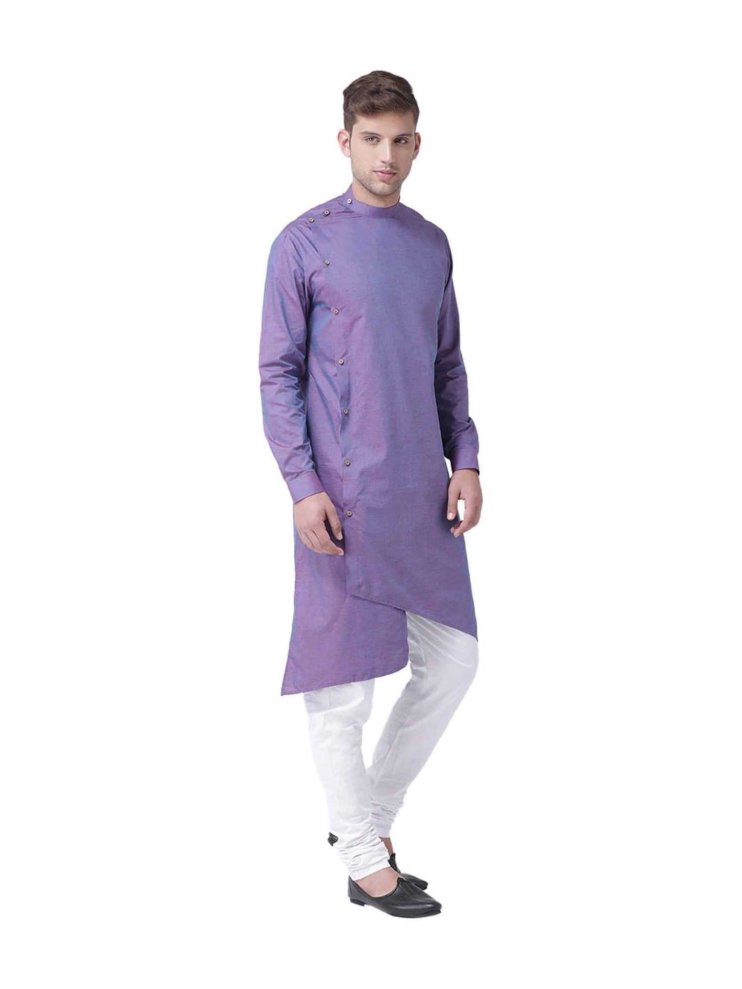 Tabard Indigo & White Full Sleeves Cotton Kurta & Churidar Set