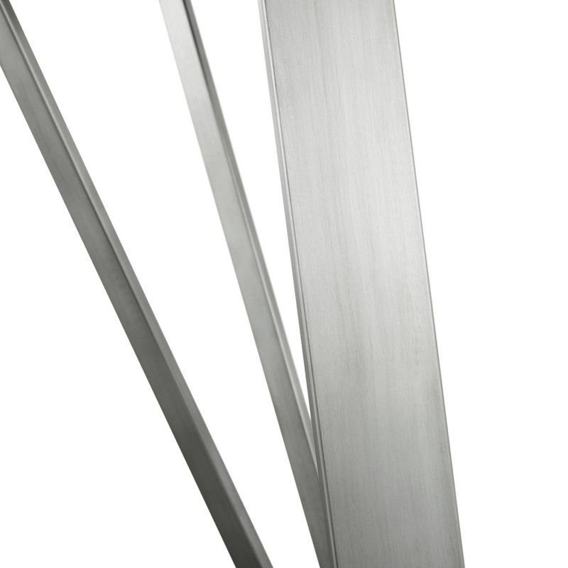 Cressida Glass and Stainless Steel Rectangular Dining Table Black - Armen Living