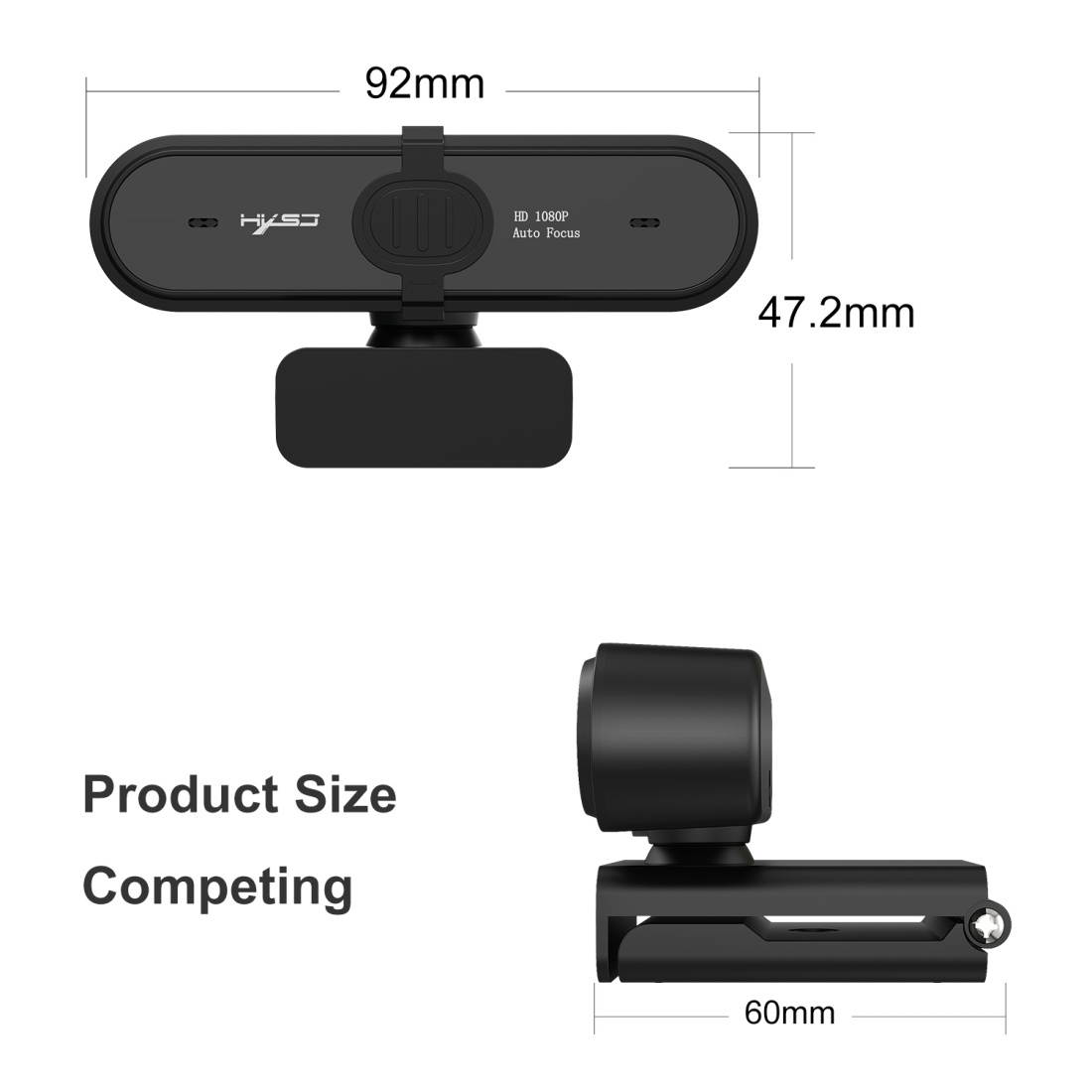 HD 1080P 95 Degree Wide-angle High-definition Computer Camera with Microphone