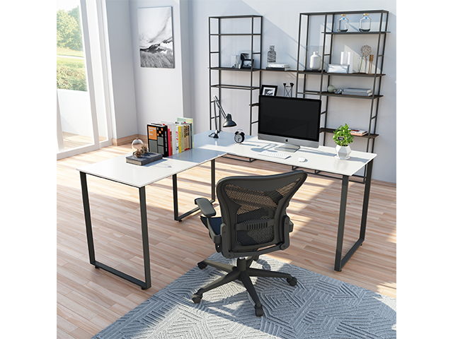 L-Shaped Desk Corner Computer Game Desk PC Laptop Desk Study Desk With CPU Storage Modern Desk With Large Workstation Gaming Desk Home Office Desk,White,GT70
